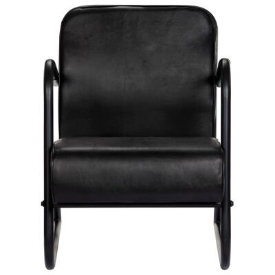 282902 vidaXL Relax Armchair Black Real Leather