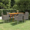 vidaXL 7 r&eacute;szes sz&uuml;rke kerti &eacute;tkezőgarnit&uacute;ra