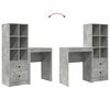 vidaXL Asztal fi&oacute;kkal 2 pcs Beton Sz&uuml;rke