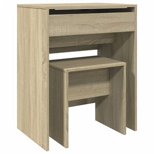vidaXL sonoma t&ouml;lgy sz&iacute;nű f&eacute;s&uuml;lk&ouml;dőasztal &eacute;s &uuml;lőke 60x40x113,5 cm