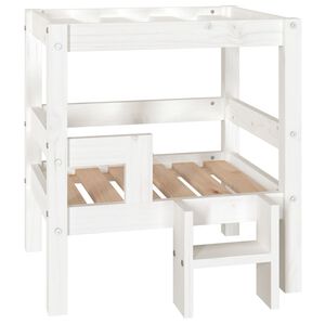 vidaXL feh&eacute;r t&ouml;m&ouml;r fenyőfa kutya&aacute;gy 55,5 x 53,5 x 60 cm