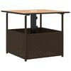 vidaXL barna polyrattan kerti asztal napernyőlyukkal 55x55x46,5 cm