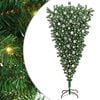 vidaXL Felfel&eacute; &aacute;ll&oacute; műfenyő, előre vil&aacute;g&iacute;tva, g&ouml;mb k&eacute;szlettel 210 cm