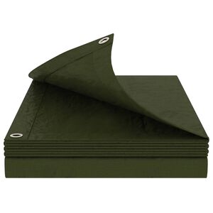 vidaXL Ponyva f&eacute;mf&uuml;lekkel Z&ouml;ld 6 x 8 m 180 gsm PE