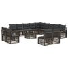vidaXL Kerti Kanap&eacute; Szett 14 pcs Sz&uuml;rke polirattan
