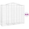 vidaXL 20 db &iacute;ves horganyzott vas gabion kos&aacute;r 200x50x160/180 cm