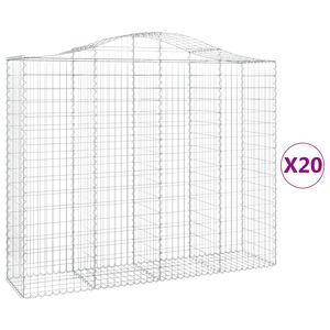vidaXL 20 db &iacute;ves horganyzott vas gabion kos&aacute;r 200x50x160/180 cm