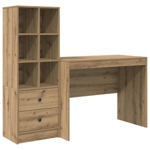 vidaXL Asztal Artisan t&ouml;lgy 145.5 x 50 x 127 cm 2 db