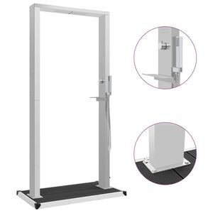 vidaXL k&uuml;lt&eacute;ri WPC &eacute;s rozsdamentes ac&eacute;l zuhany &eacute;s zuhanyt&aacute;lca