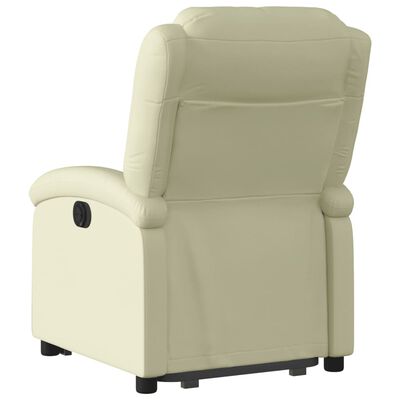vidaXL krémszínű valódi bőr felállást segítő elektromos dönthető fotel