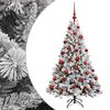 vidaXL Műfenyő g&ouml;mb&ouml;kkel 120 cm 150 LED Meleg feh&eacute;r PVC &eacute;s f&eacute;m