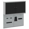vidaXL Szerszámszekrény és pegboard szett polcokkal 3 pcs Fekete