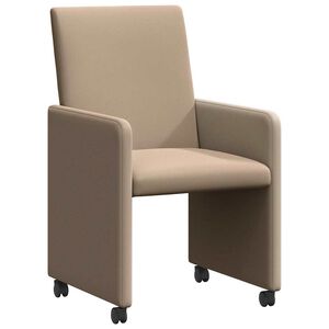 vidaXL Kerekes &Eacute;tkező Sz&eacute;kek 2 db Műbőr Cappuccino 57 x 66 x 94 cm