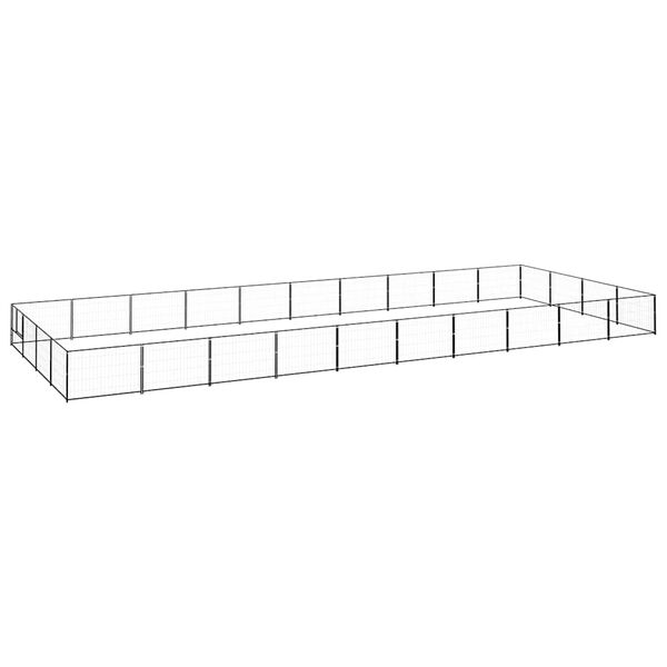 vidaXL fekete ac&eacute;l kutyakennel 40 m&sup2;