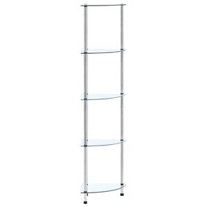 vidaXL 5 szintes &aacute;tl&aacute;tsz&oacute; edzett &uuml;veg polc 30 x 30 x 130 cm