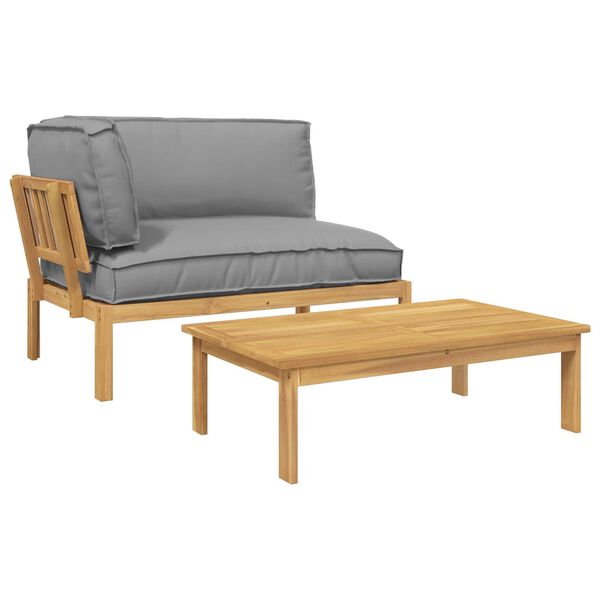 vidaXL Kanap&eacute; Szett p&aacute;rn&aacute;val Egysz&iacute;nű 2 pcs Sz&uuml;rke T&ouml;m&ouml;r Ak&aacute;cfa