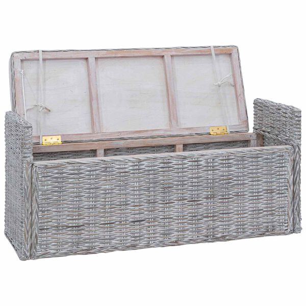 vidaXL T&aacute;rol&oacute;pad p&aacute;rn&aacute;val Feh&eacute;r Mos&aacute;s 110 x 40 x 50 cm Rattan