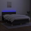 vidaXL fekete sz&ouml;vet rug&oacute;s &eacute;s LED-es &aacute;gy matraccal 140x190 cm