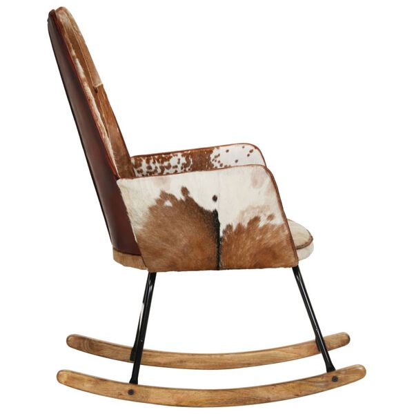 vidaXL barna val&oacute;di bőr hintasz&eacute;k