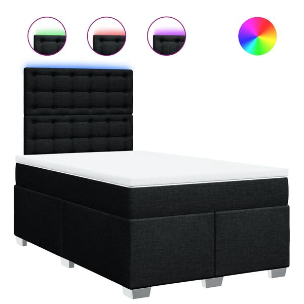 vidaXL fekete sz&ouml;vet rug&oacute;s &aacute;gy matraccal 120 x 190 cm