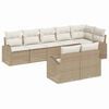 vidaXL Kerti Kanap&eacute; Szett 8 db Beige &eacute;s Feh&eacute;r polirattan