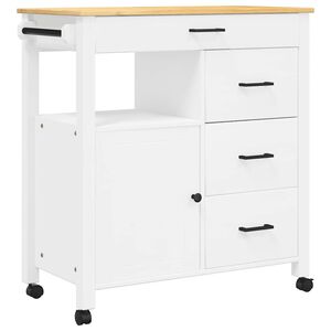 vidaXL MONZA t&ouml;m&ouml;r fenyőfa konyhai kocsi 84 x 40 x 88,5 cm