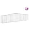vidaXL 6 db &iacute;ves horganyzott vas gabion kos&aacute;r 400x50x80/100 cm