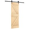 vidaXL Cs&uacute;sz&oacute; ajt&oacute; Term&eacute;szetes &eacute;s Fekete 70 x 210 cm Szil&aacute;rd Fenyőfa