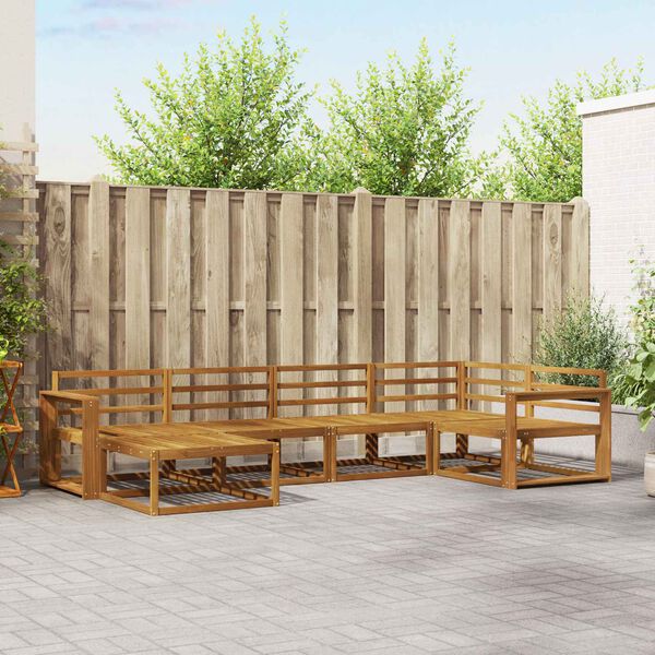 vidaXL K&uuml;lt&eacute;ri kanap&eacute; szett 6 pcs Term&eacute;szetes T&ouml;m&ouml;r Ak&aacute;cfa