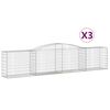 vidaXL 3 db &iacute;ves horganyzott vas gabion kos&aacute;r 400x50x80/100 cm