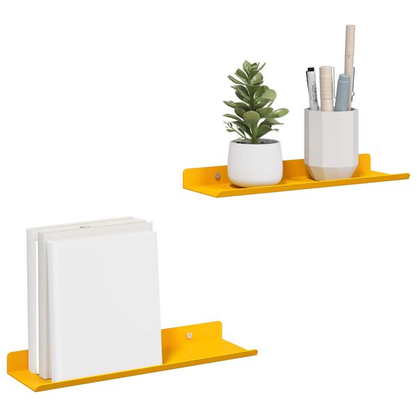 vidaXL Lebegő polc 2 pcs Must&aacute;r s&aacute;rga 30 x 9 x 2,5 cm Ac&eacute;l