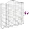 vidaXL 7 db &iacute;ves horganyzott vas gabion kos&aacute;r 200x50x180/200 cm
