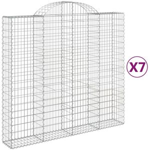 vidaXL 7 db &iacute;ves horganyzott vas gabion kos&aacute;r 200x50x180/200 cm