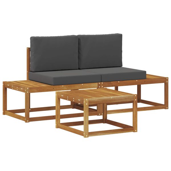 vidaXL K&uuml;lt&eacute;ri kanap&eacute; szett p&aacute;rn&aacute;val 3 pcs Term&eacute;szetes