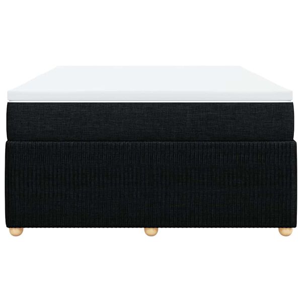 vidaXL fekete sz&ouml;vet rug&oacute;s &aacute;gy matraccal 160x200 cm