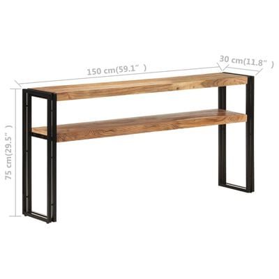 vidaXL tömör akácfa tálalóasztal 150 x 30 x 75 cm