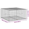 vidaXL horganyzott vas gabion kosár fedéllel 100 x 100 x 50 cm