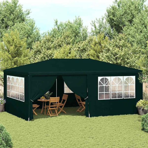 vidaXL zöld rendezvénysátor oldalfalakkal 4 x 6 m 90 g/m²