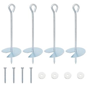 vidaXL F&ouml;ldi horgony 4 pcs Ez&uuml;st &Oslash;10 x 30 cm Galvaniz&aacute;lt f&eacute;m
