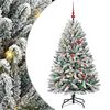 vidaXL Mű kar&aacute;csonyfa 150 cm 150 LED Meleg feh&eacute;r PVC &eacute;s Ac&eacute;l