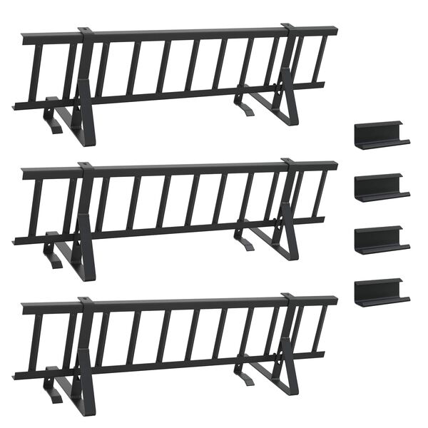 vidaXL Tető havaz&aacute;sv&eacute;dő Fekete 300 x 29,5 x 34,5 cm Ac&eacute;l