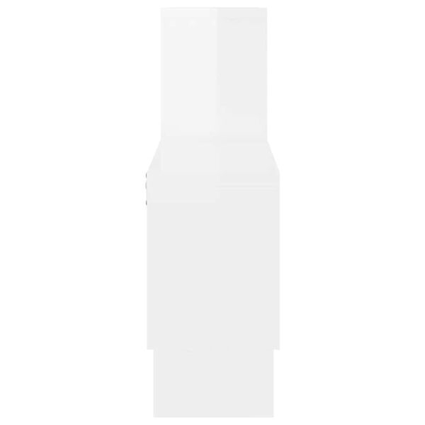 vidaXL autó alakú magasfényű fehér szerelt fa fali polc 82x15x51 cm