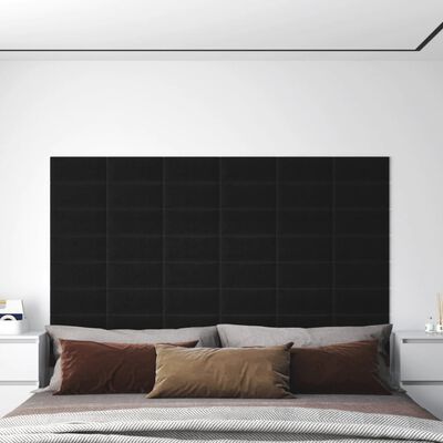 vidaXL 12 db fekete szövet fali panel 30 x 15 cm 0,54 m²