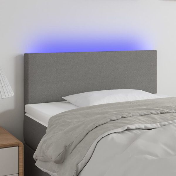 vidaXL s&ouml;t&eacute;tsz&uuml;rke sz&ouml;vet LED-es fejt&aacute;mla 100x5x78/88 cm