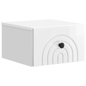 vidaXL Fali &eacute;jjeli szekr&eacute;ny fi&oacute;kkal Magasf&eacute;nyű Feh&eacute;r 33 x 34,5 x 20 cm