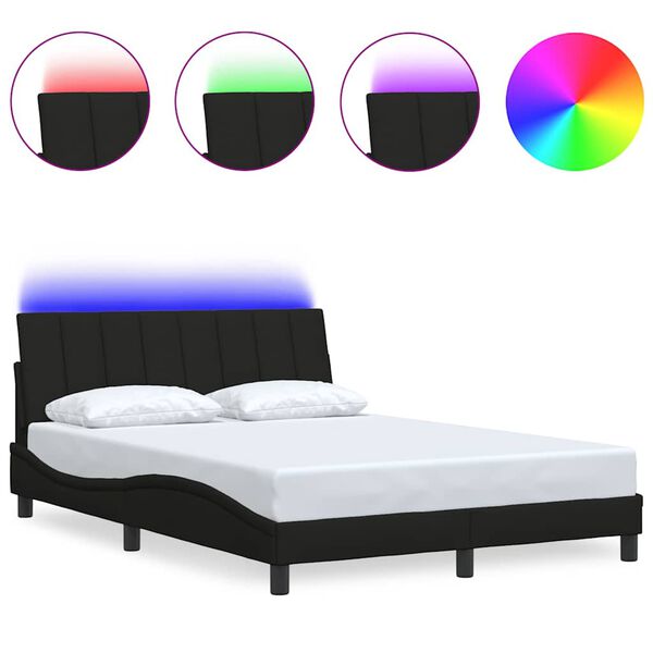 vidaXL fekete sz&ouml;vet &aacute;gykeret matrac n&eacute;lk&uuml;l Hanko 140x200 cm