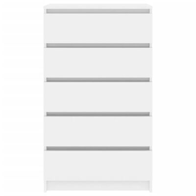 vidaXL fehér magasfényű szerelt fa fiókos szekrény 60 x 36 x 103 cm