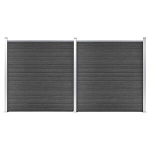 vidaXL fekete WPC ker&iacute;t&eacute;spanelszett 353 x 186 cm