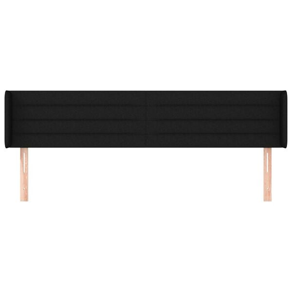 vidaXL fekete sz&ouml;vet fejt&aacute;mla sz&aacute;rnyakkal 183x16x78/88 cm