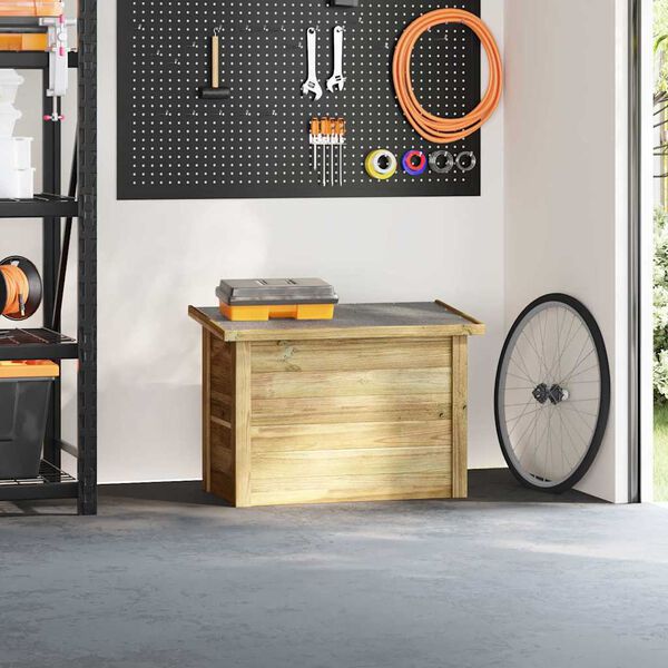 vidaXL T&aacute;rol&oacute; Doboz Term&eacute;szetes 80 x 44,5 x 57,5 cm Impregn&aacute;lt fenyőfa